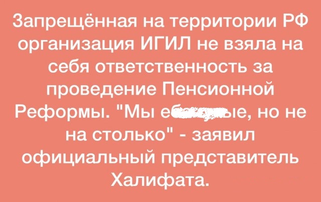 ИГ взяло на себя ответственность за повышение пенсионного возраста и увеличение ставки НДС до 20%