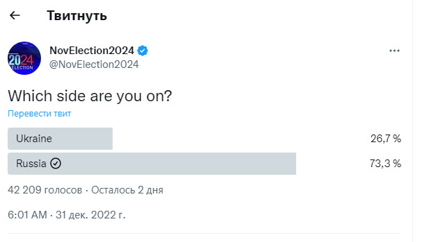Опрос в Твиттере среди американской аудитории!)