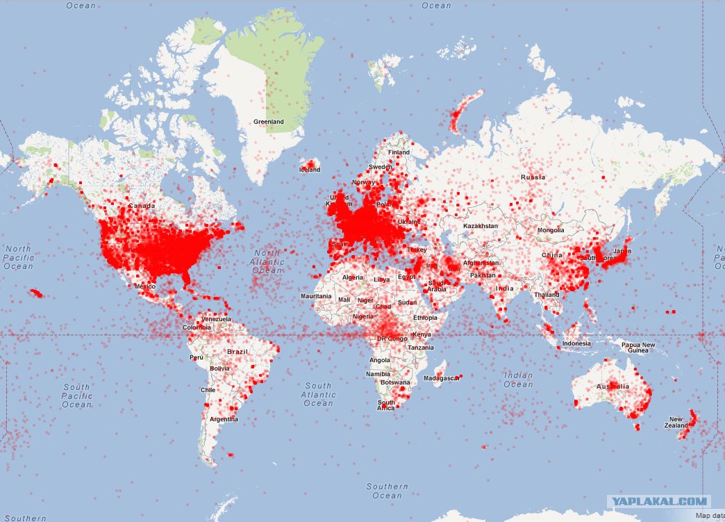 Карта ядерных взрывов