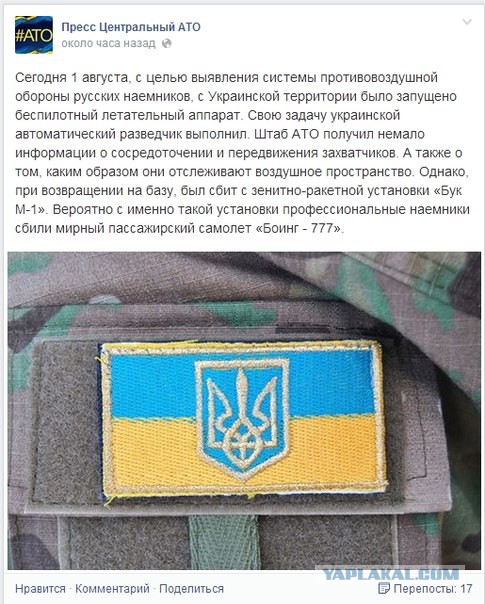 Ополченцы сбили нечто
