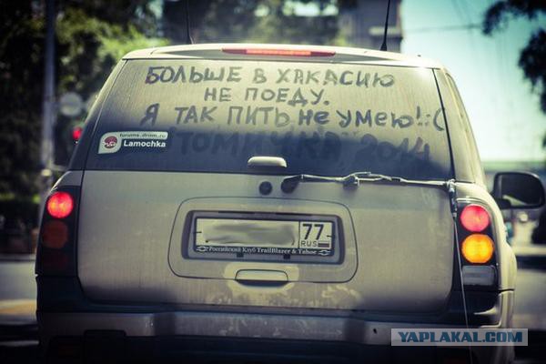 Что обычно водители пишут на своих автомобилях?