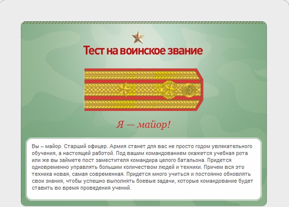 Какое у вас звание? Тест от министерства обороны)