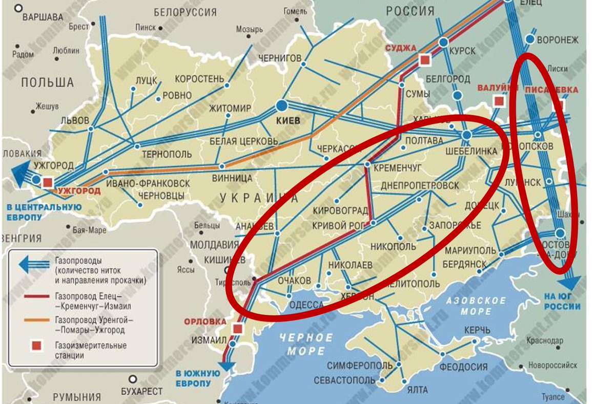 Газовая труба украины карта