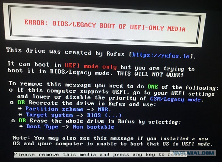 This media cannot boot in legacy mode This media cannot boot in legacy mode