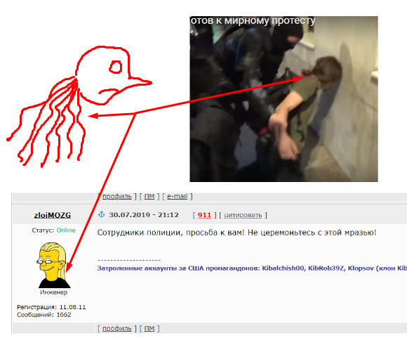 "Мирный" протестующий