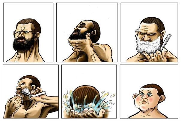 Как меняется лицо мужика после сбривания бороды