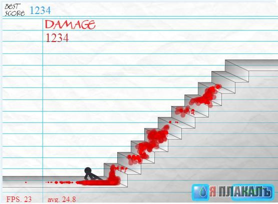 Stair Fall, падение с лестницы, * флэш игры / жесть