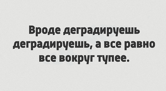 Мы сюда деградировать приходим, или как?