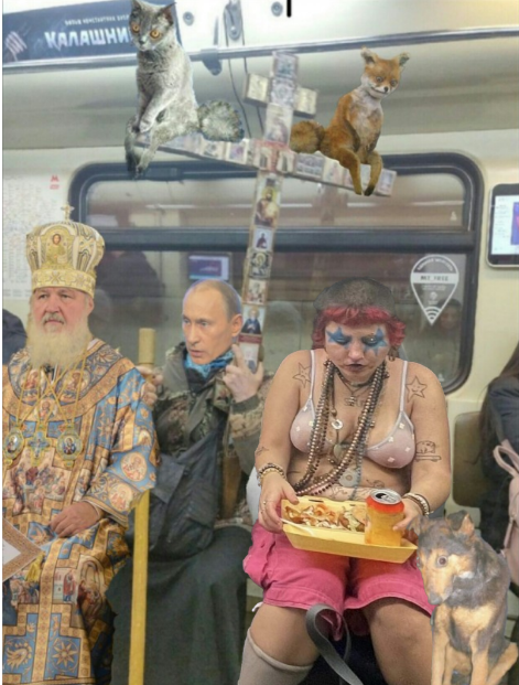Фотожаба: шахматистка - ланч в метро