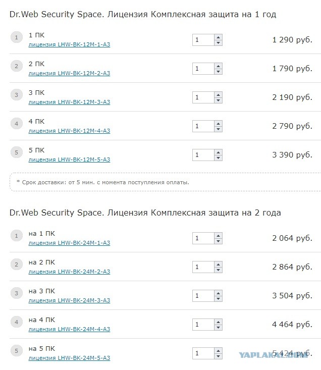 Лицензия Dr.Web Security Space