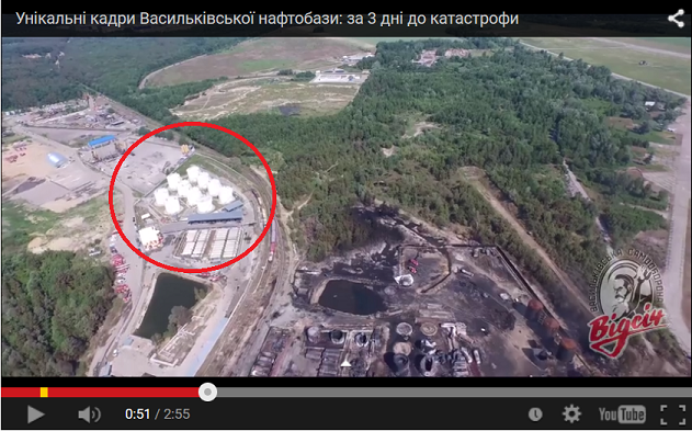 До и после пожара на нефтебазе под Киевом