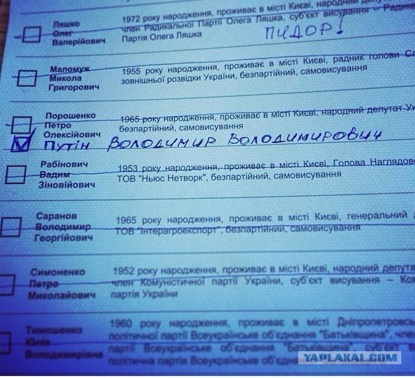 Выборы-2014: испорченные бюллетени