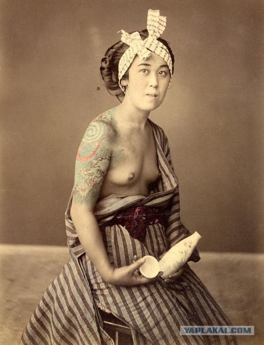 Последние из самураев. Ручные цветные фотографии настоящих самураев и их куртизанок