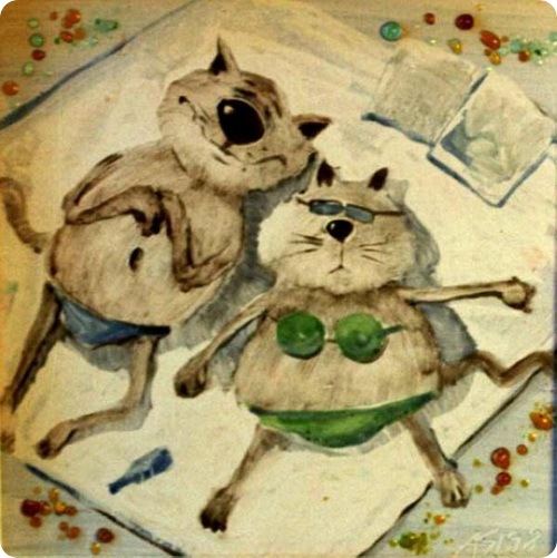33 рисованых кота