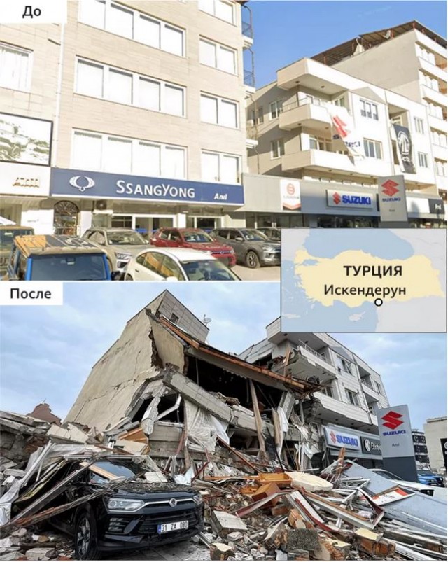 Как землетрясение изменило облик городов Турции и Сирии