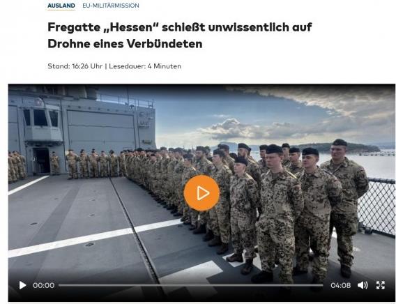 Немецкий фрегат «Гессен» атаковал американский беспилотник MQ-9 Reaper