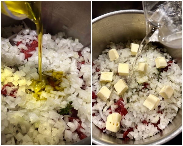 Говядина тушёная и … брокколи с цветной капустой