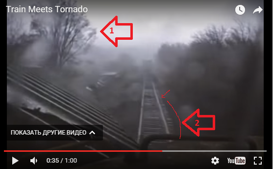 Поезд встречается с торнадо