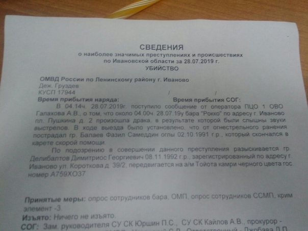 Убийство у клуба "Рокко" в Иванове