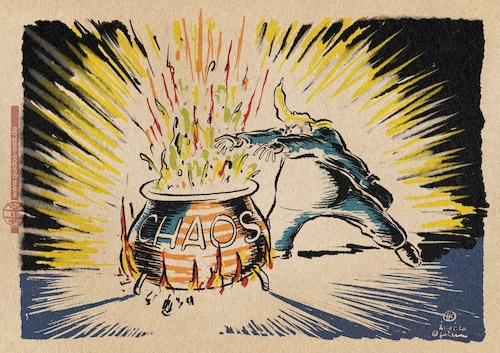 Протесты и погромы в США в зарубежной карикатуре