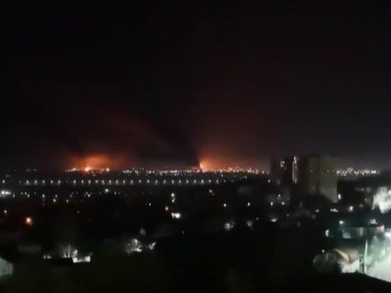 Пожар  около нефтебазы в Брянске