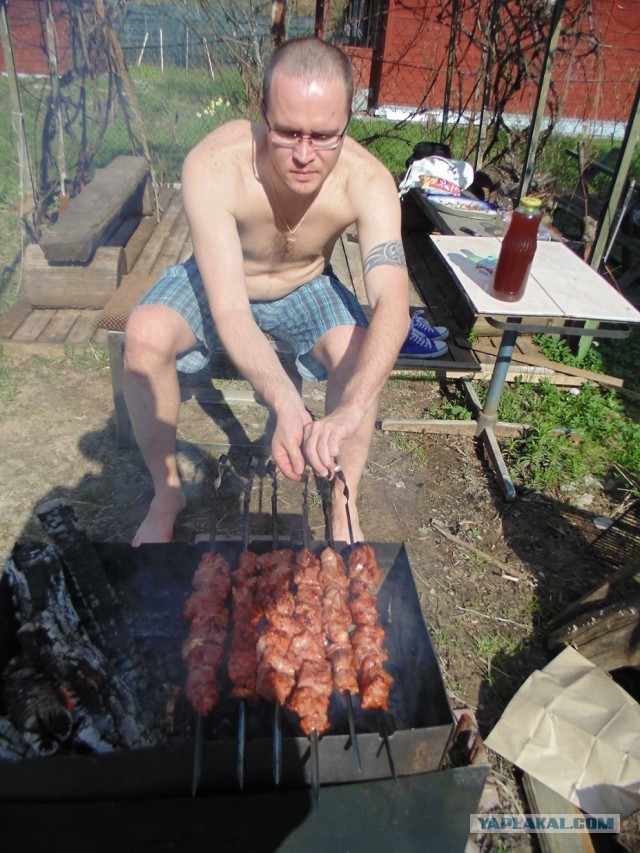 Дача, грибы, мясо, овощи.