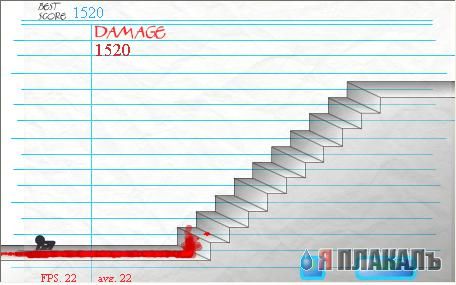 Stair Fall, падение с лестницы, * флэш игры / жесть