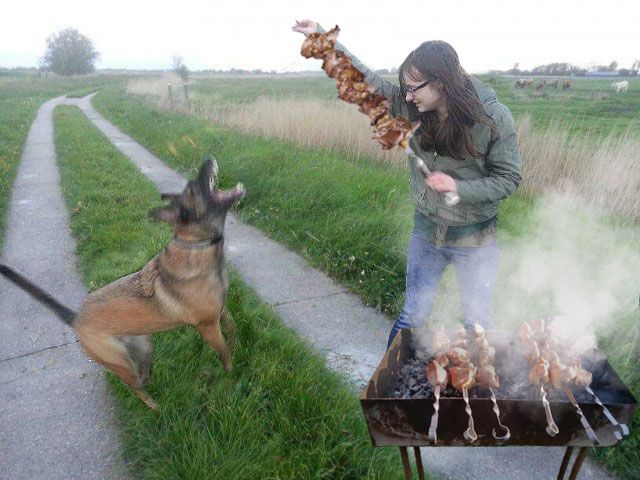 Фотожаба: Девочка с собачкой