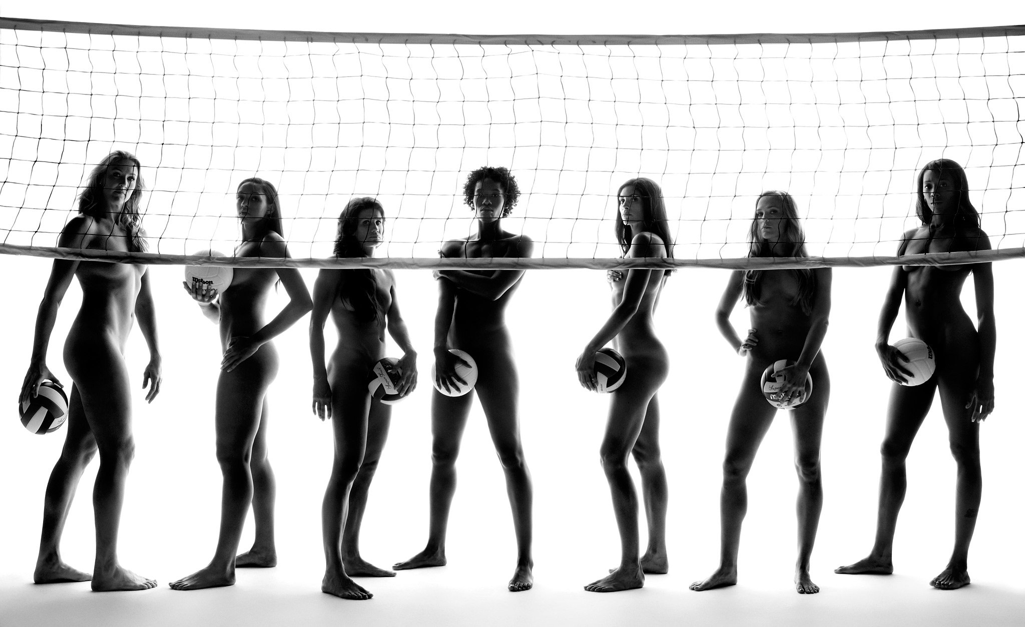 Naked volley ball team