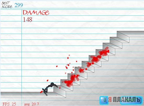 Stair Fall, падение с лестницы, * флэш игры / жесть
