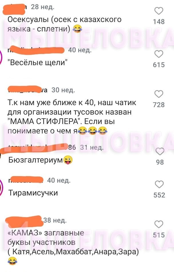 Названия женских чатиков