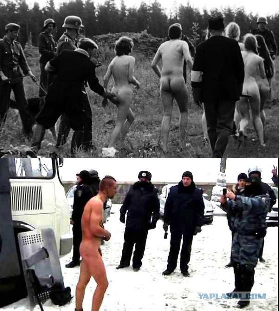 "Георгиевские " ленточки против флагов УПА