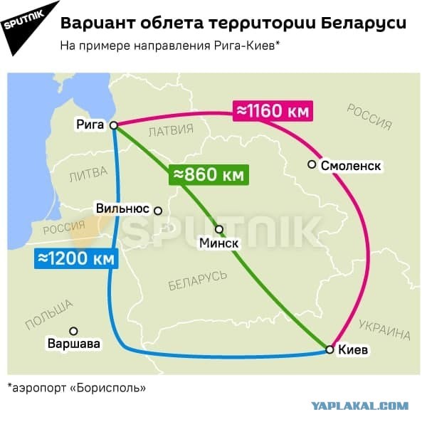Стали известны причины отмены рейсов самолетов ЕС в РФ, минуя Белоруссию