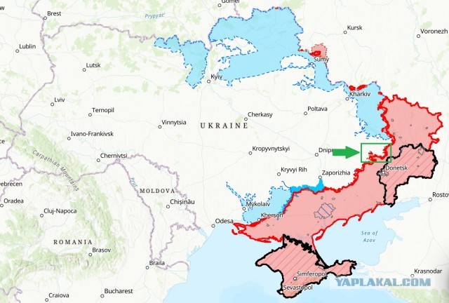 Наглядная инфографика продвижения Российских войск на Донецком направлении с 1 января по 22 августа с.г.