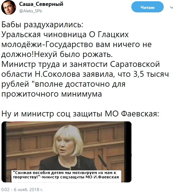 «Иди заработай». Российский министр посоветовал молодым семьям не рассчитывать на помощь государства