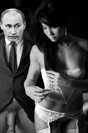 Девушка в чёрных трусах пришла свататься к Путину.
