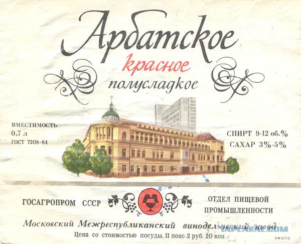 Алкоголь времен СССР