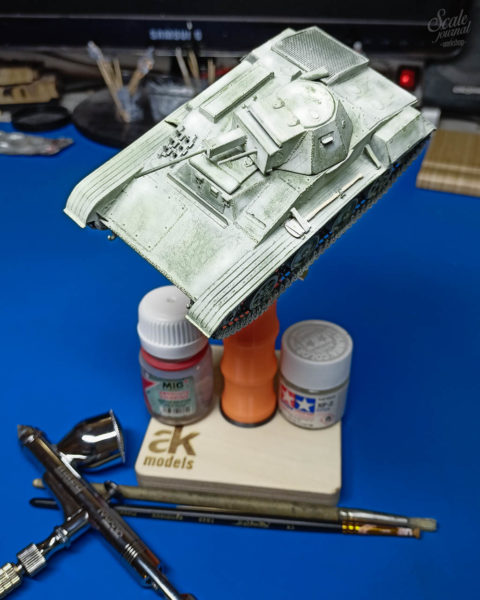 Зимняя диорама с танком т-60 и танковым десантом