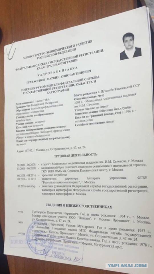 Помните «неизвестного таджика», которого назначили руководителем кадастровой палаты России?