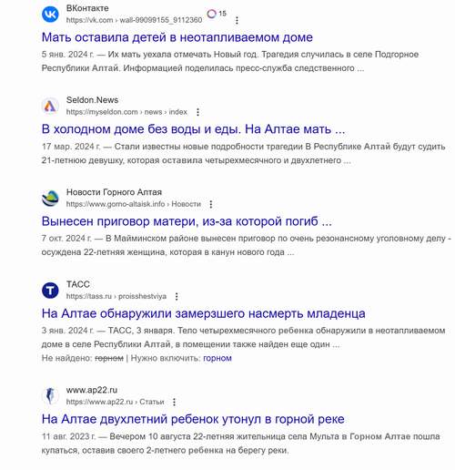 В Тыве произошли два шокирующих инцидента с детьми, оставленными без присмотра