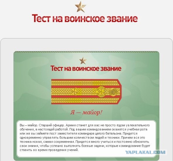 Какое у вас звание? Тест от министерства обороны)