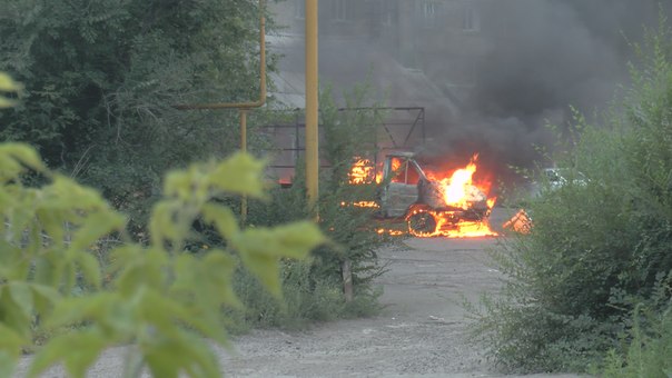 Обстрел жилого района. г.Луганск 14.07.2014