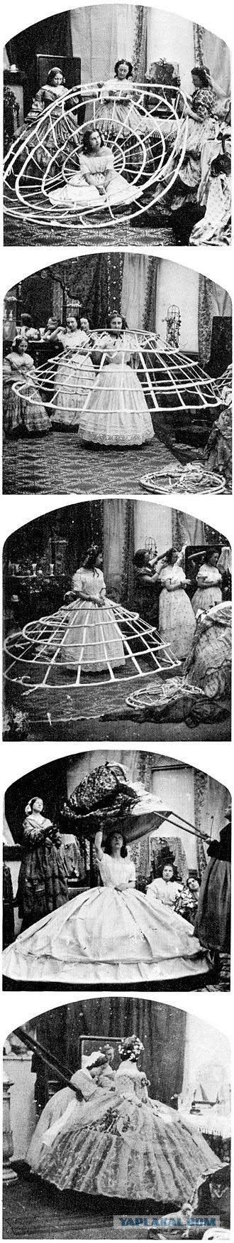 Как женщины в 19 веке умудрялись посещать дамские комнаты в своих огромных кринолинах.