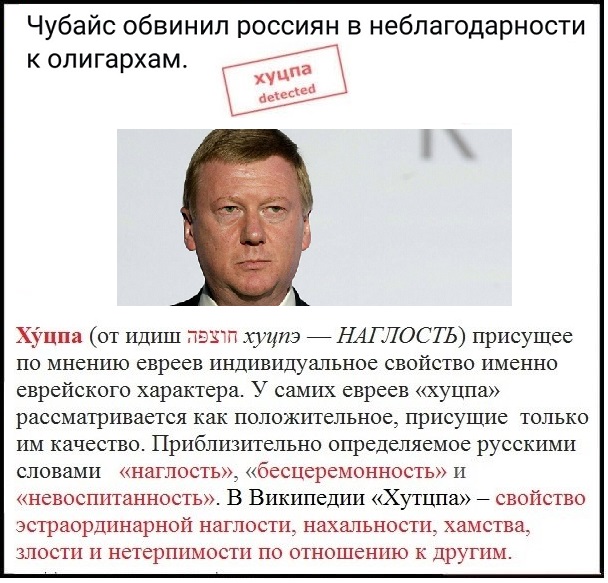 Чубайс заявил, что общество должно быть благодарно олигархам: «Бизнес страну отстроил, вернул зарплату людям!»