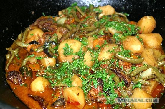 Овощи с бараньими ребрышками тушёные, или за что я люблю лето)))