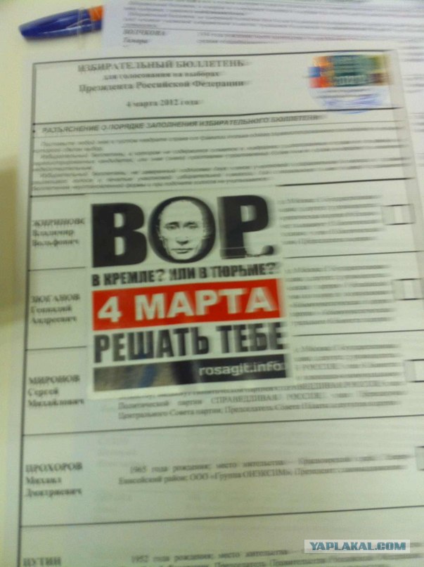 За кого голосовали? Выборы 2012
