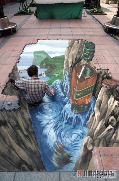 Рисунки на асфальте, строениях и т.п.