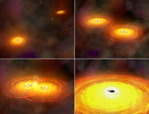 Учёные зафиксировали столкновения чёрных дыр