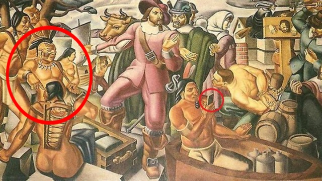 На фреске 1937 года обнаружили индейца со смартфоном
