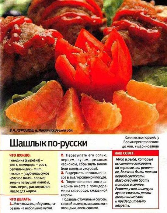 14 рецептов шашлыков.